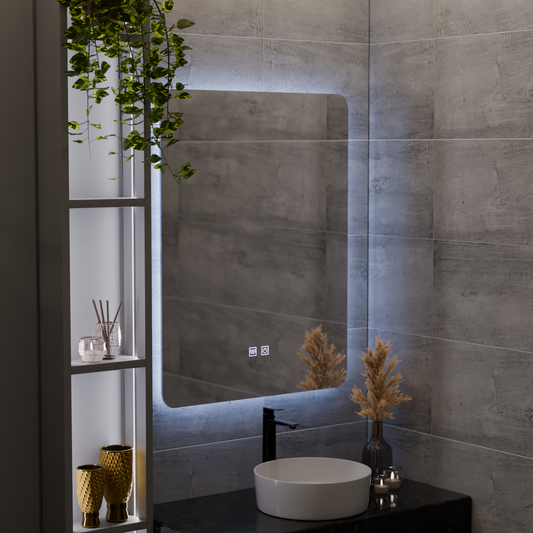ARTEA Touch Specchio LED Rettangolare, 14W, 60X80cm, Sistema Demister, Dimmerabile, Luce Fredda 6000K Specchi Korman E Titolo predefinito Alessandro Design