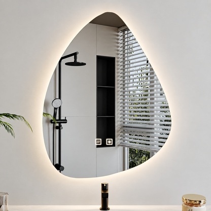 Specchio organico a LED 40x60 cm, luce fredda, sistema antiappannante, dimmerabile