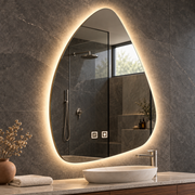 Specchio organico a LED 40x60 cm, luce fredda, sistema antiappannante, dimmerabile