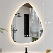 Specchio organico a LED 60x80 cm, luce fredda, sistema antiappannante, dimmerabile