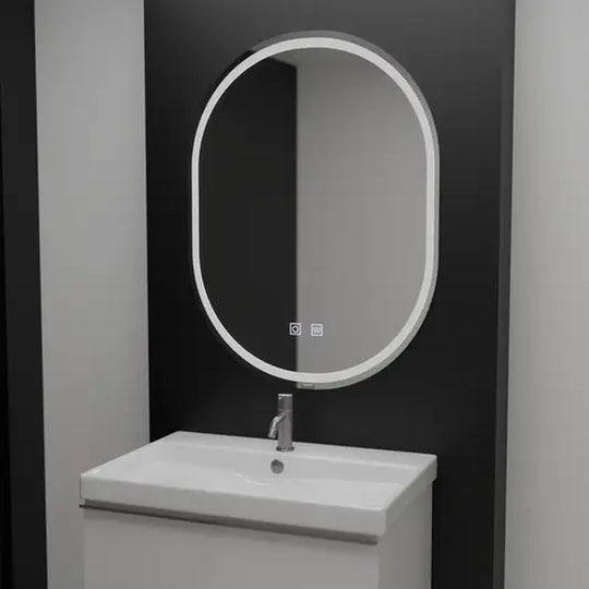 Specchio ovale LED, 60x80cm, Velara Touch, Sistema Demister, Specchi Dimmerabili Korman E Titolo predefinito Alessandro Design