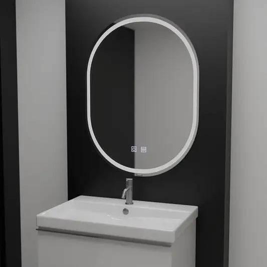 Specchio ovale LED, 60x80cm, Velara Touch, Sistema Demister, Specchi Dimmerabili Korman E Titolo predefinito Alessandro Design