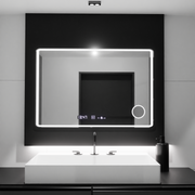 Specchio LED rettangolare 120x80 Aura Riflesso Puro MotionGlow Marcello, Sistema Disappannante, Termometro e Orologio, Specchi Dimmerabili Marcello Titolo predefinito Alessandro Design