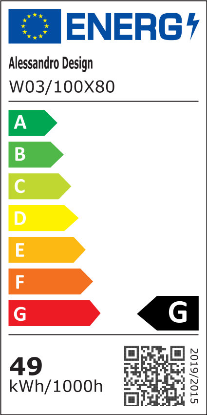 Oglinda LED Rectangulara, 100x80cm, Verite Majeste Noir MotionGlow Marcello, Sistem Dezaburire, Ceas, Dimabila