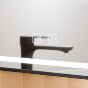 Specchio rettangolare a LED, 50x70 cm, EDGE Touch, sistema Demister, cornice nera Specchi Korman E Titolo predefinito Alessandro Design