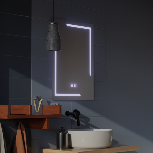 Specchio LED rettangolare, 45x60cm, ECLISSA Touch, Sistema Demister, Dimmerabile, Luce Fredda 6000K Specchi Korman E Titolo predefinito Alessandro Design