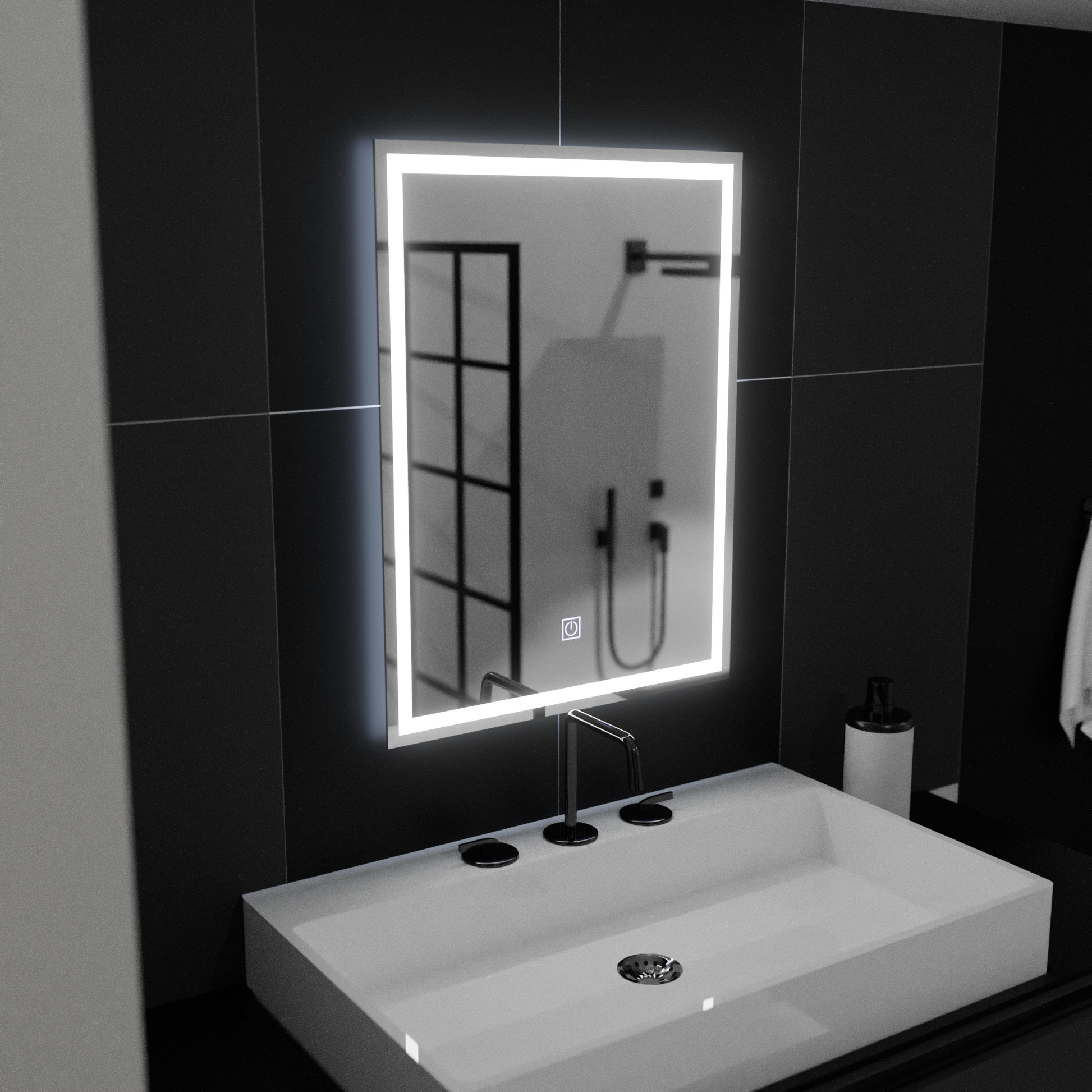 Specchio LED rettangolare, 50x70 cm, FRAME Basic Touch Specchi Korman C Titolo predefinito Alessandro Design