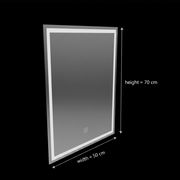 Specchio LED rettangolare, 50x70 cm, FRAME Basic Touch