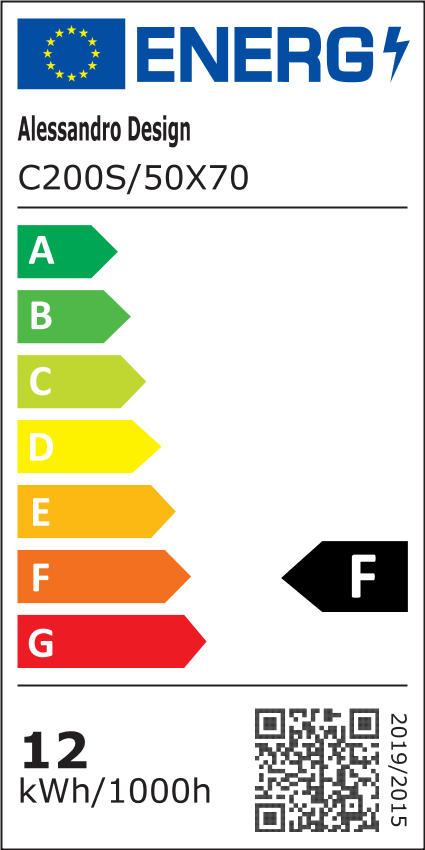 Specchio LED rettangolare, 50x70 cm, FRAME Basic Touch