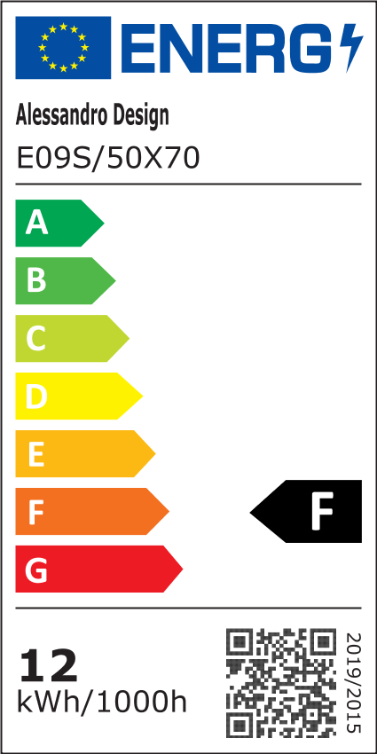 Specchio LED rettangolare, 50x70cm, RADIANTE Touch, Luce Fredda, Sistema Demister, Dimmerabile