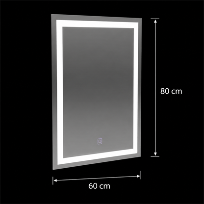 Specchio LED rettangolare, 60x80 cm, FRAME Basic Touch