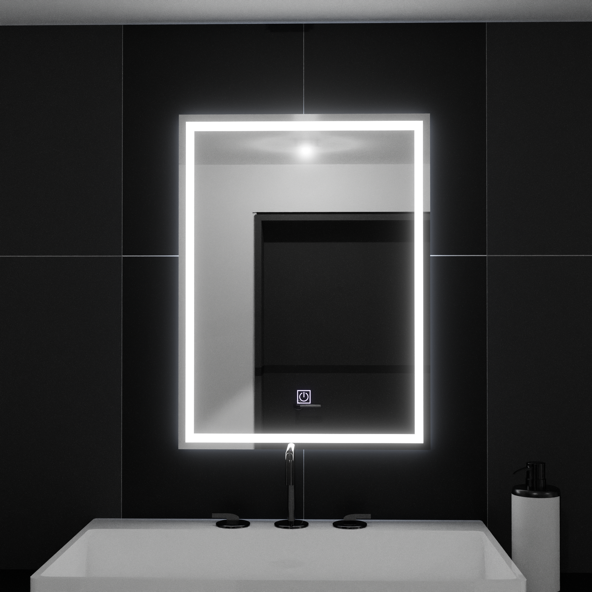 Specchio rettangolare a LED, 60x80 cm, FRAME Basic Touch Specchi Korman C Titolo predefinito Alessandro Design