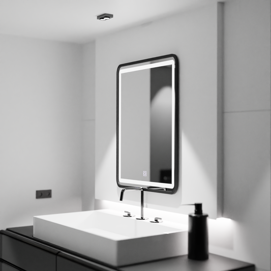 Specchio rettangolare a LED, 60x80 cm, paralume Basic Touch Specchi Korman C Titolo predefinito Alessandro Design