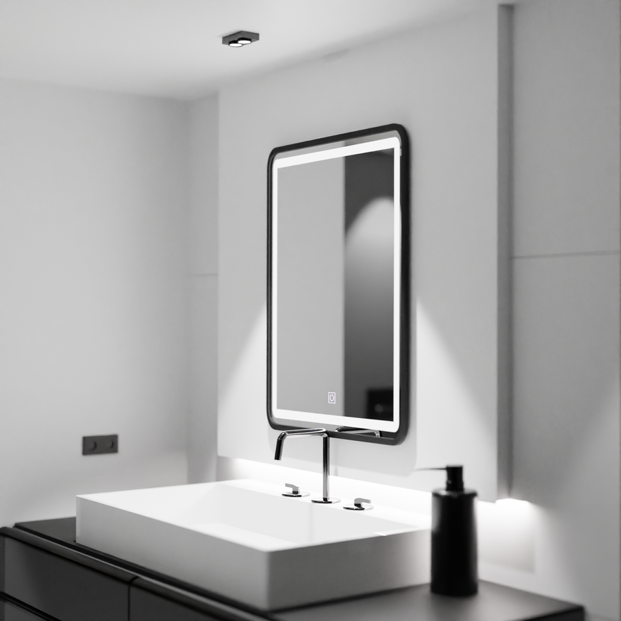 Specchio rettangolare a LED, 60x80 cm, paralume Basic Touch Specchi Korman C Titolo predefinito Alessandro Design
