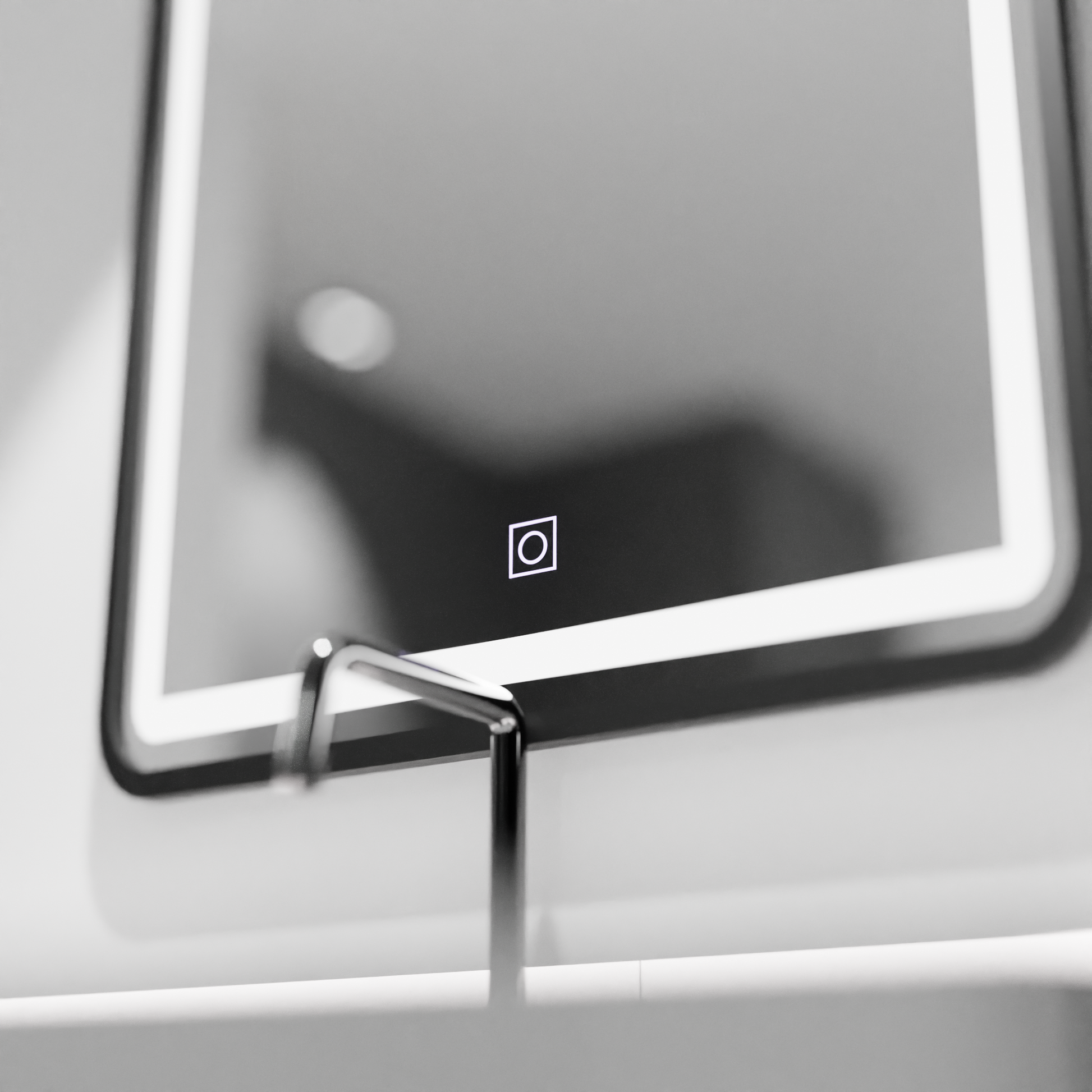 Specchio rettangolare a LED, 60x80 cm, paralume Basic Touch Specchi Korman C Titolo predefinito Alessandro Design