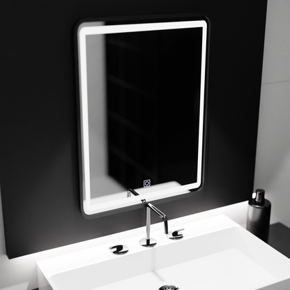 Specchio rettangolare a LED, 60x80 cm, paralume Basic Touch Specchi Korman C Titolo predefinito Alessandro Design