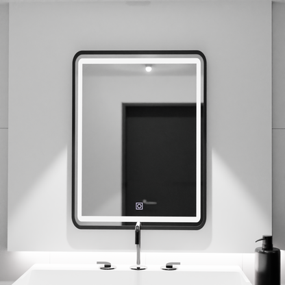 Specchio rettangolare a LED, 60x80 cm, paralume Basic Touch Specchi Korman C Titolo predefinito Alessandro Design