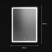 Specchio rettangolare a LED, 60x80 cm, paralume Basic Touch