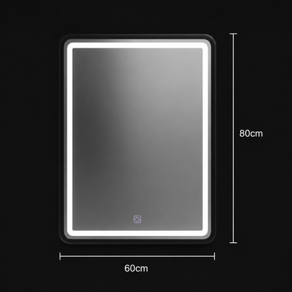 Specchio rettangolare a LED, 60x80 cm, paralume Basic Touch