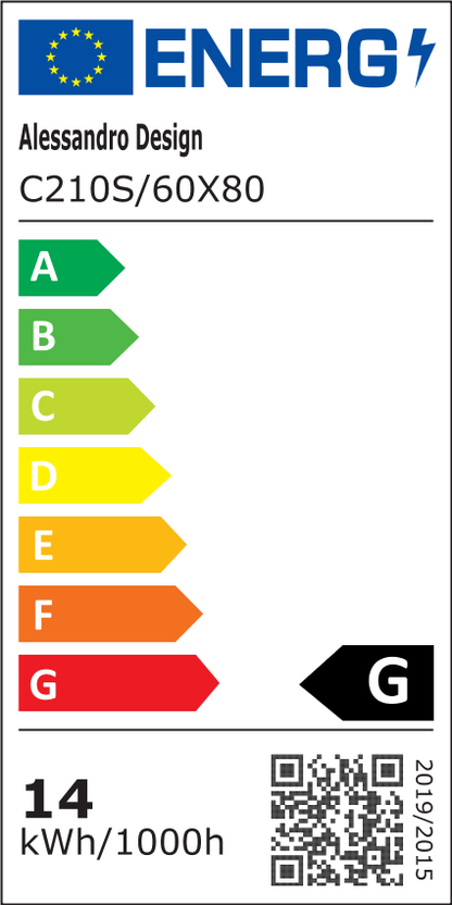 Specchio rettangolare a LED, 60x80 cm, paralume Basic Touch