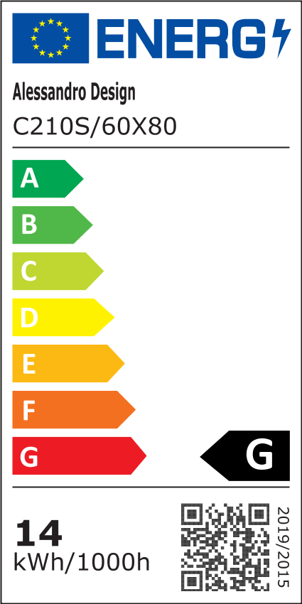 Specchio rettangolare a LED, 60x80 cm, paralume Basic Touch