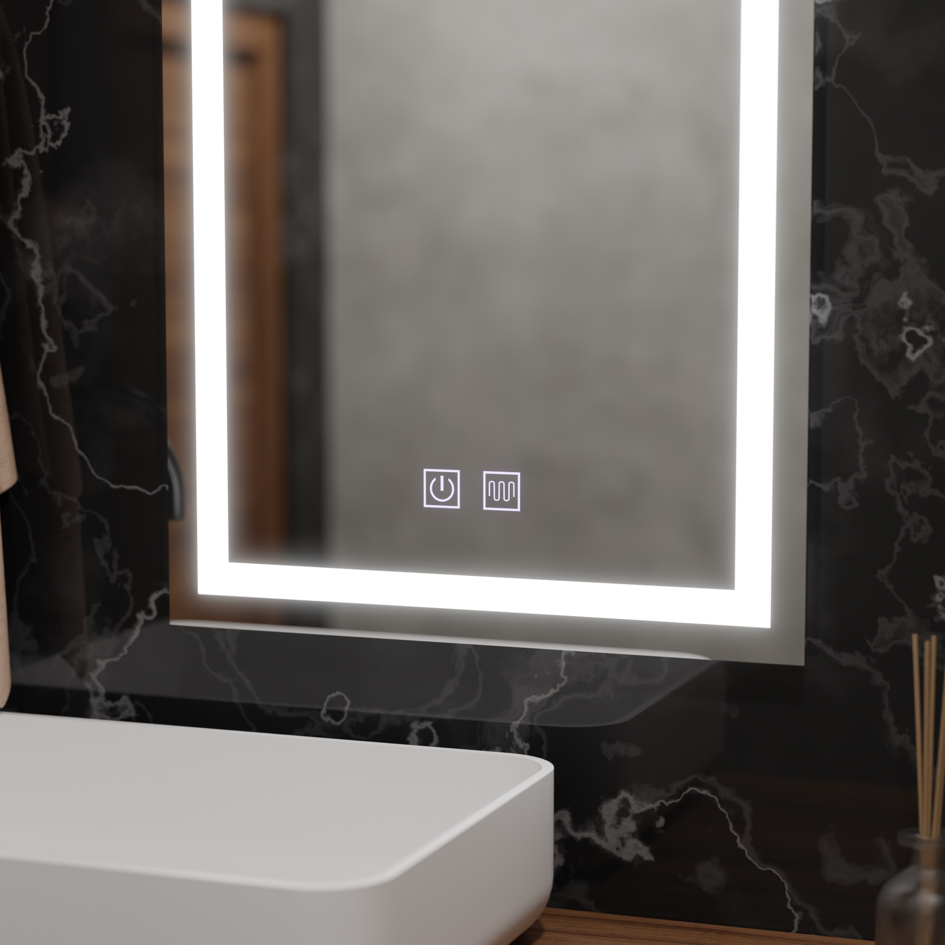 Specchio LED rettangolare, 45x60cm, RADIANTE Touch, Sistema Demister, Specchi Dimmerabili Korman E Titolo predefinito Alessandro Design
