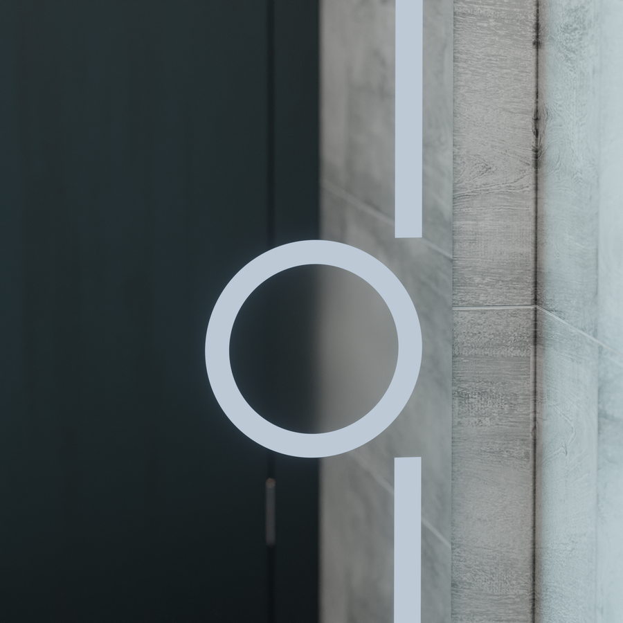 Specchio rettangolare a LED, 75x90 cm, Eclat MotionGlow Marcello, sistema antiappannante, orologio e termometro, lente d'ingrandimento cosmetica, specchi dimmerabili Marcello Titolo predefinito Alessandro Design