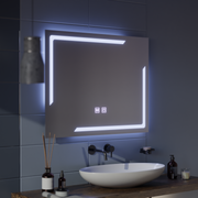 Specchio LED rettangolare, 80x60cm, ECLISSA Touch, Sistema Demister, Specchi Dimmerabili Korman E Titolo predefinito Alessandro Design
