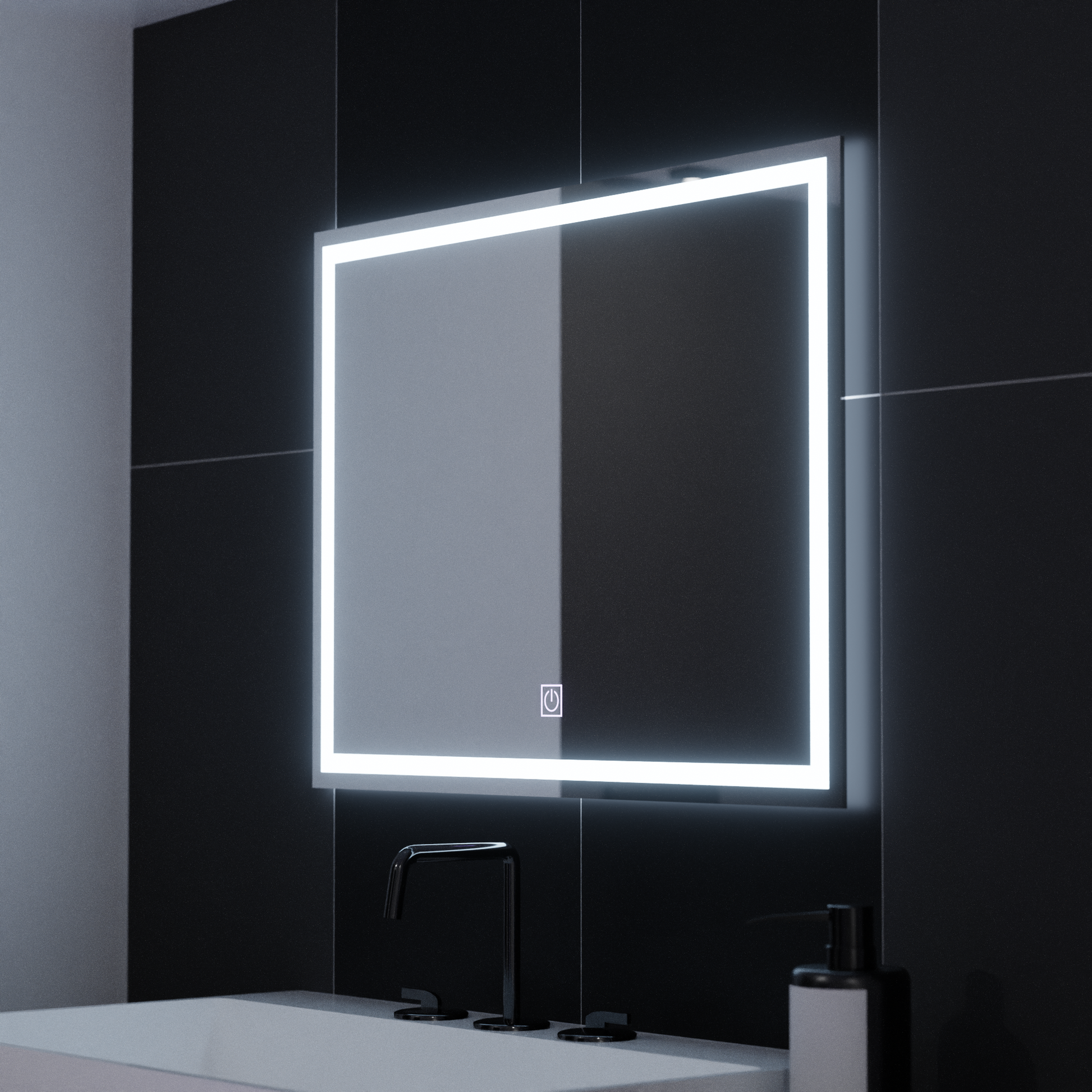 Specchio LED rettangolare, 80x60cm, FRAME Basic Touch Specchi Korman C Titolo predefinito Alessandro Design