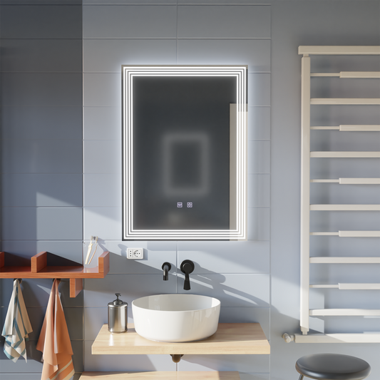 Specchio rettangolare a LED, antiappannante, 50x70 cm, ADIS Basic Touch Specchi Korman E Titolo predefinito Alessandro Design