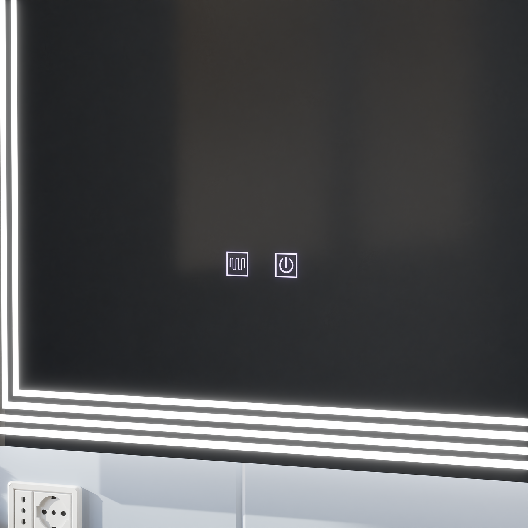 Specchio rettangolare a LED, Demister, 80x60cm, ADIS Basic Touch Specchi Korman E Titolo predefinito Alessandro Design