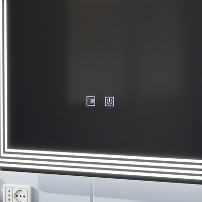 Specchio rettangolare a LED, Demister, 80x60cm, ADIS Basic Touch Specchi Korman E Titolo predefinito Alessandro Design