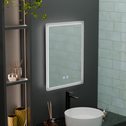 Specchio LED rettangolare, 60x80cm, Touch VENERA, Sistema Demister, Specchi Dimmerabili Korman E Titolo predefinito Alessandro Design