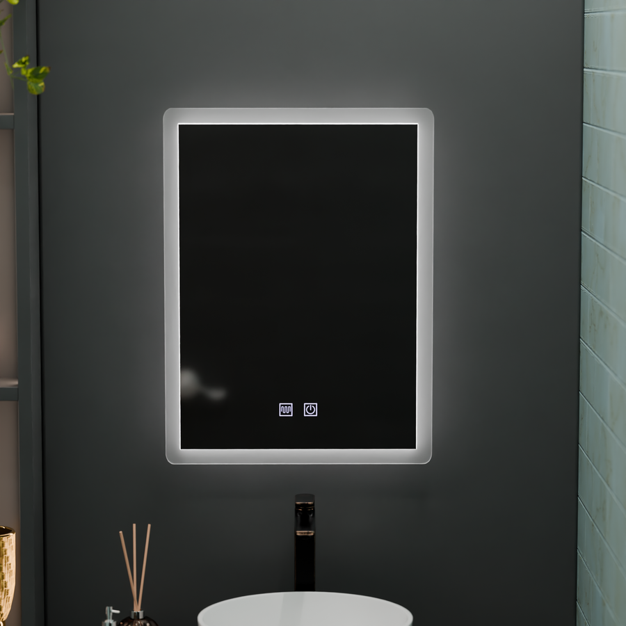 Specchio LED rettangolare, 60x80cm, Touch VENERA, Sistema Demister, Specchi Dimmerabili Korman E Titolo predefinito Alessandro Design