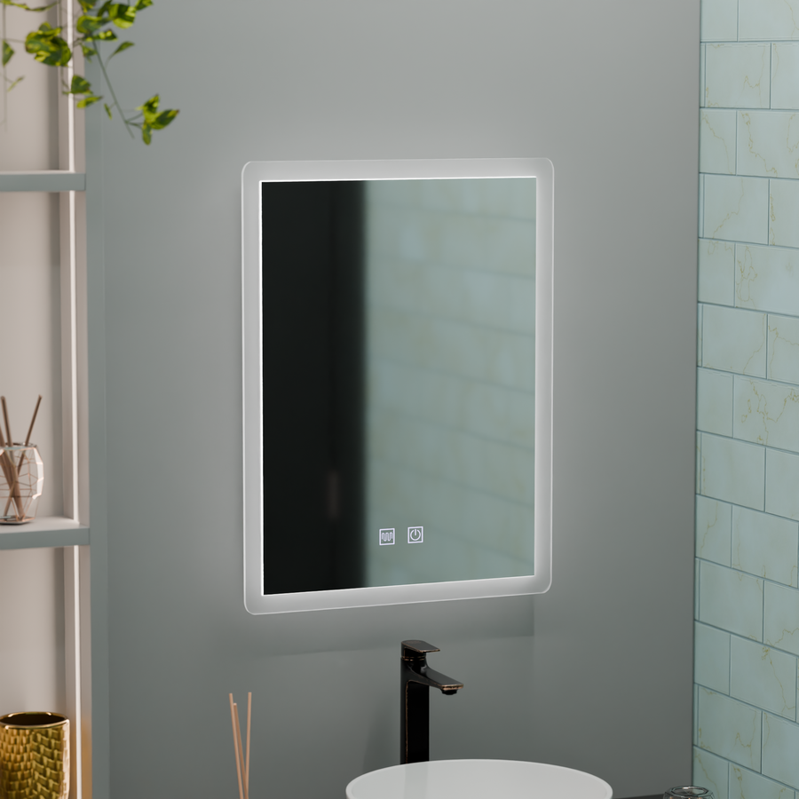 Specchio LED rettangolare, 60x80cm, Touch VENERA, Sistema Demister, Specchi Dimmerabili Korman E Titolo predefinito Alessandro Design