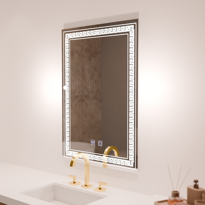 Specchio LED rettangolare, 60x80cm, Touch Vivido, Sistema Demister, Specchi Dimmerabili Korman E Titolo predefinito Alessandro Design