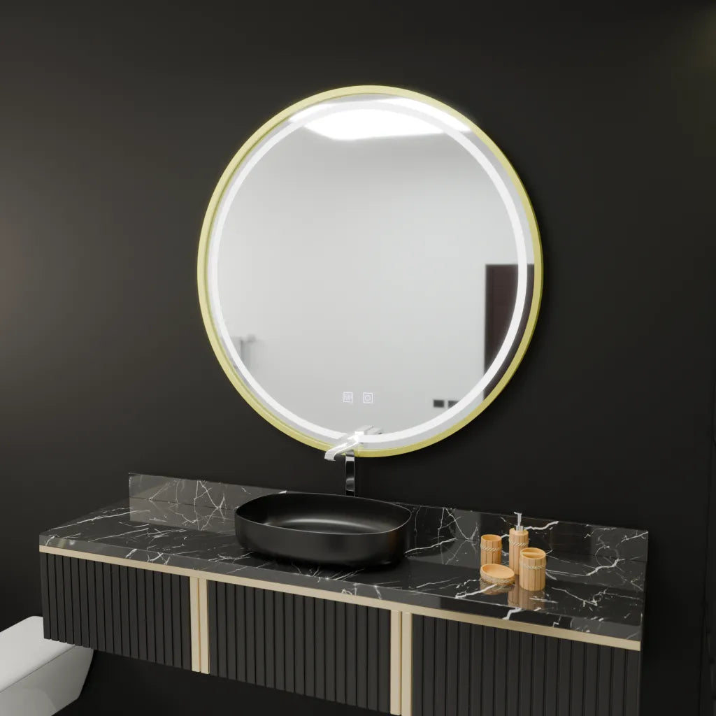 Specchio rotondo a LED, 50 cm, Glanz Touch, sistema Demister, specchi dimmerabili Korman E Titolo predefinito Alessandro Design