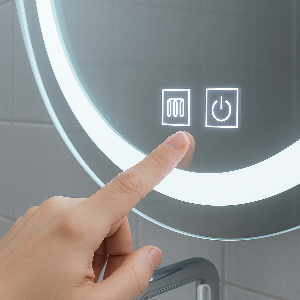 Specchio ovale a LED, 45x65 cm, Velara Touch, sistema Demister, specchi dimmerabili Korman E Titolo predefinito Alessandro Design