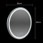 Specchio LED rotondo, 60 cm, Lucea Touch, Sistema Demister, Dimmerabile