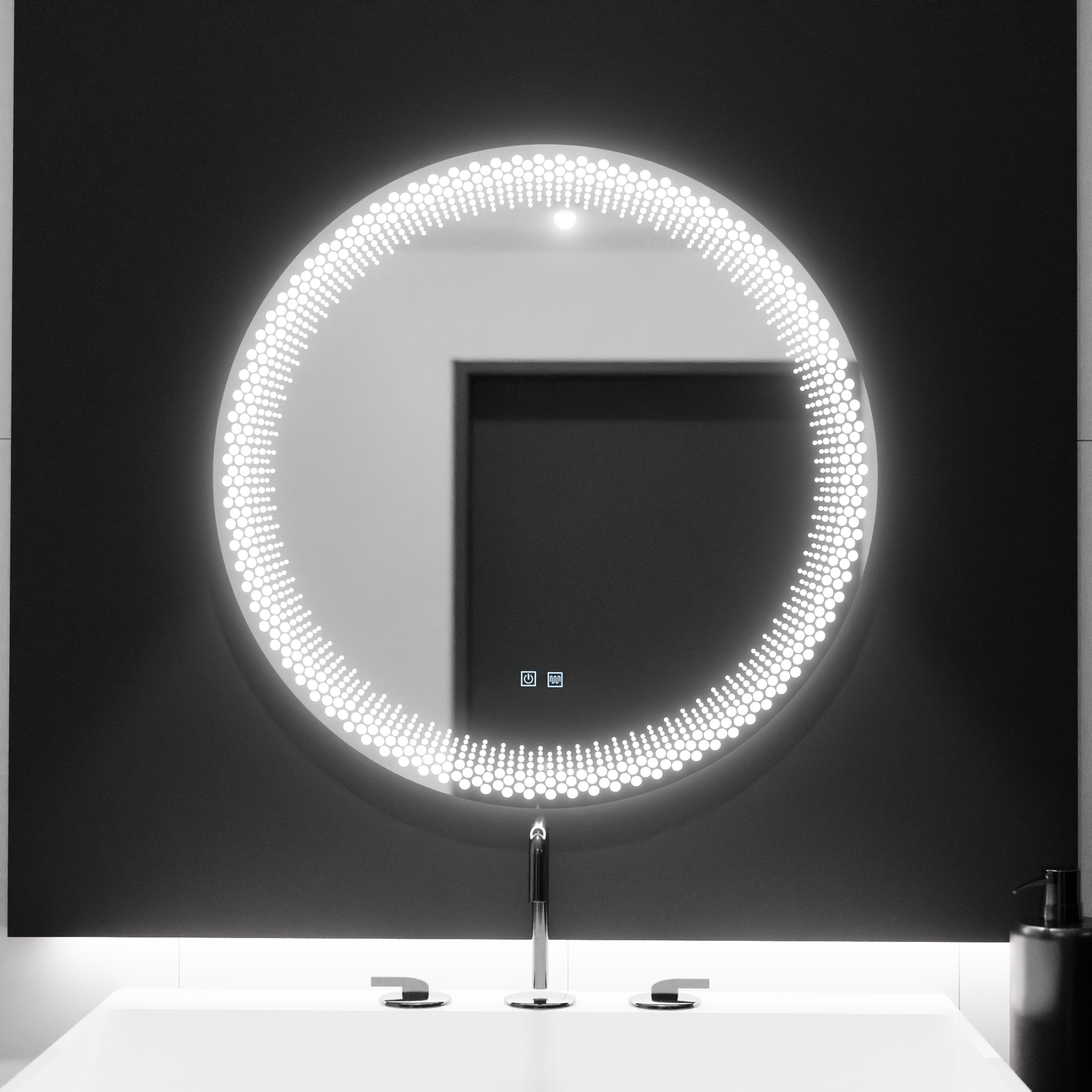 Specchio rotondo a LED 60 cm, Stellaire Touch, sistema Demister, specchi dimmerabili Korman E Titolo predefinito Alessandro Design