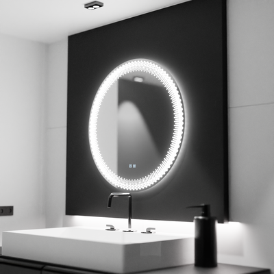 Specchio rotondo a LED 70 cm, Stellaire Touch, sistema antiappannamento, dimmerabile