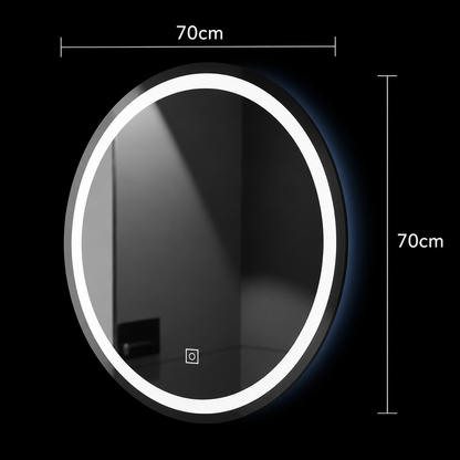 Specchio rotondo a LED, 70 cm, Basic Touch