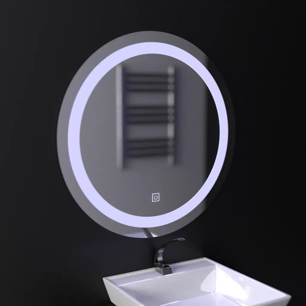 LED Touch Gallio Specchio, Diametro 60cm, Luce Fredda 6000K, Vetro Semplice Specchio LED Titolo predefinito Alessandro Design