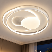 Lustra LED cu telecomanda ASTERA, Forma Ovala, 85W, lumina Rece/Calda/Neutra, Dimabila, Alb