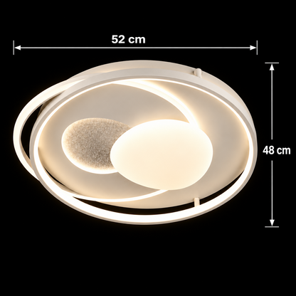 Lustra LED cu telecomanda ASTERA, Forma Ovala, 85W, lumina Rece/Calda/Neutra, Dimabila, Alb