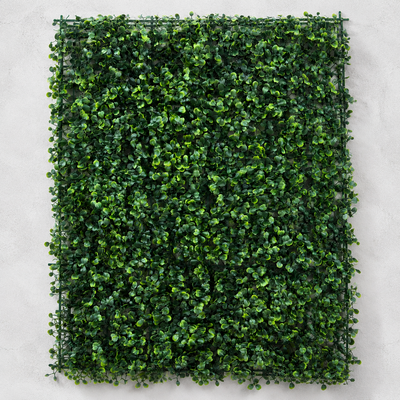 Pannello per siepe di piante artificiali con foglie rotonde, 40 x 60 cm, verde