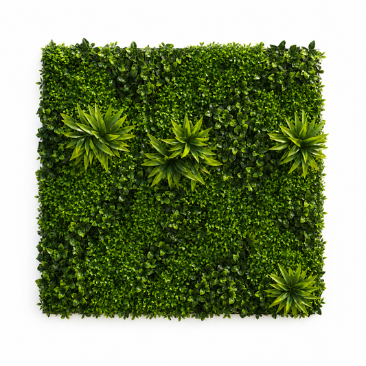 Pannello di recinzione in legno di bosso vivente con piante artificiali, 100 x 100 cm, verde