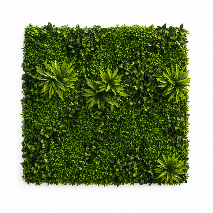 Pannello di recinzione in legno di bosso vivente con piante artificiali, 100 x 100 cm, verde
