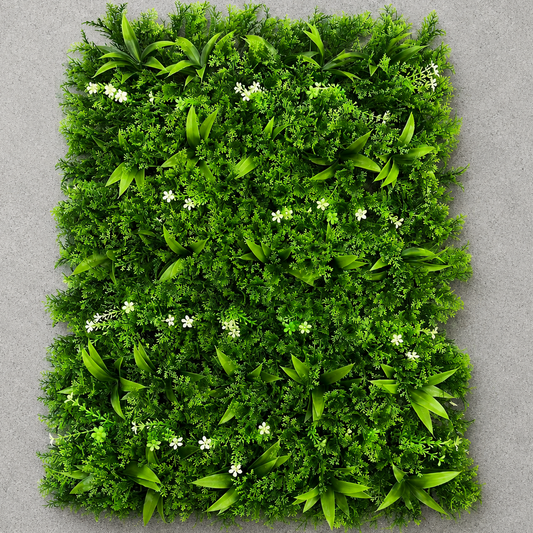 Pannello di recinzione per piante artificiali viventi, mix di foglie di pesca, 40 x 60 cm, verde