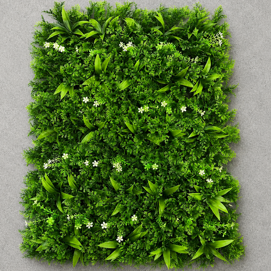 Pannello di recinzione per piante artificiali viventi, mix di foglie di pesca, 40 x 60 cm, verde